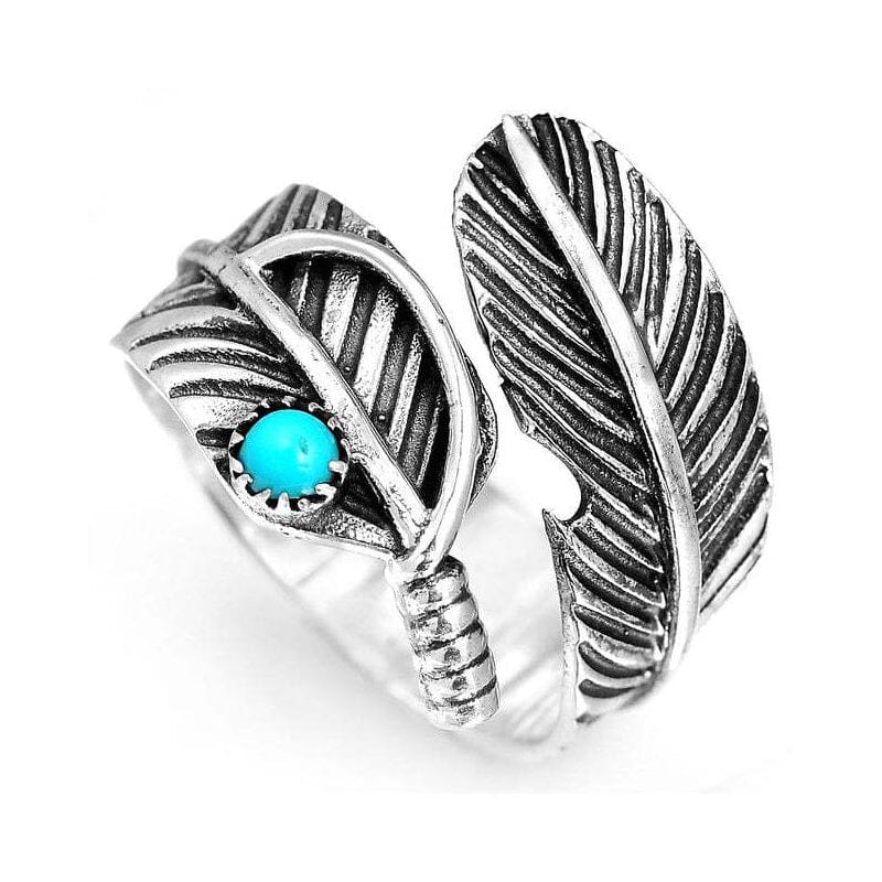 Bague Ajustable Plume Turquoise