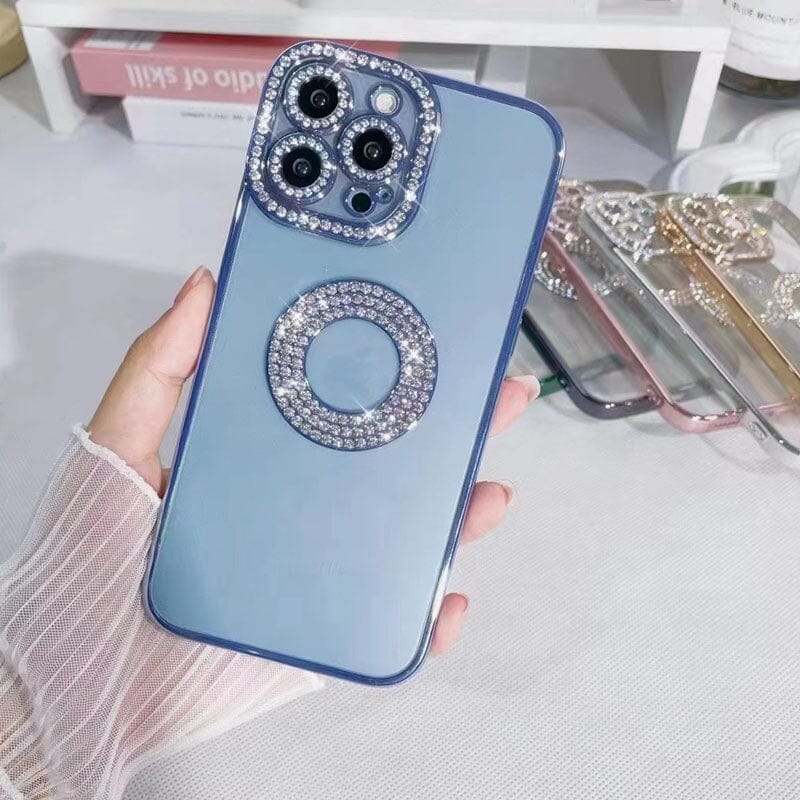 Étui de téléphone transparent de protection de mode de luxe en silicone souple strass