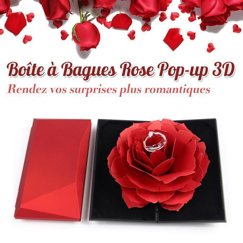 Boîte à Bagues Rose Pop-up 3D