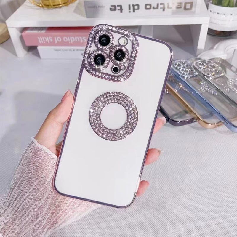 Étui de téléphone transparent de protection de mode de luxe en silicone souple strass