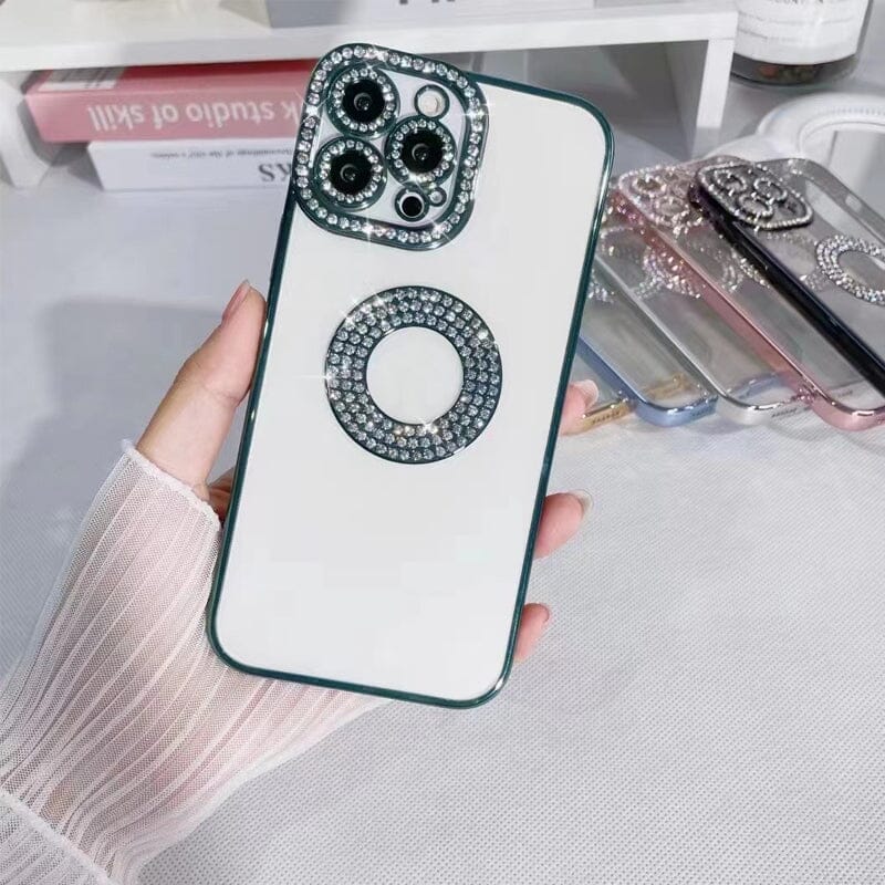 Étui de téléphone transparent de protection de mode de luxe en silicone souple strass